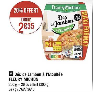 dés de jambon à l'étouffée fleury michon