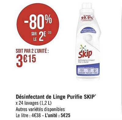 Désinfectant De Linge Purifie Skip