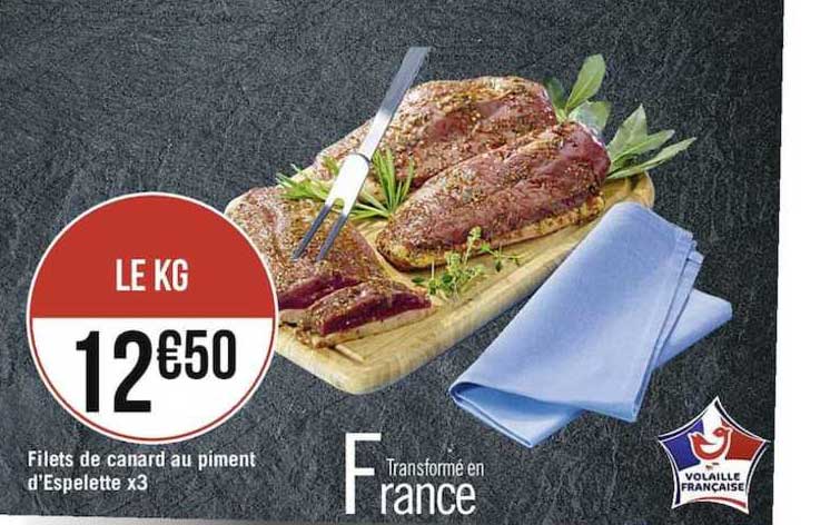 filets de canard au piment d'espelette x3