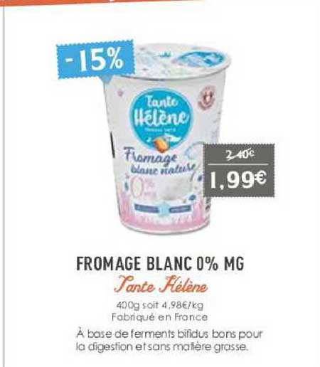 fromage blanc 0% mg tante hélène