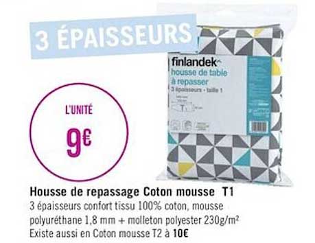 Housse De Repassage Coton Mousse T1 Finlandek^