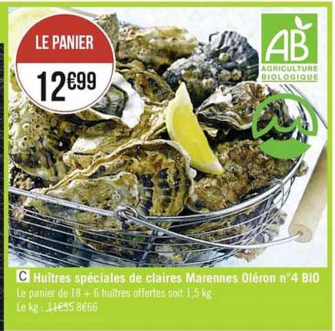 huitres speciales de claires marennes oleron n4 bio