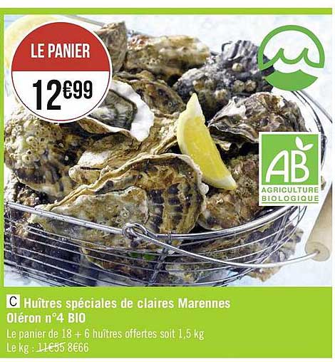 Huîtres Spéciales De Claires Marennes Oléron N°4 Bio