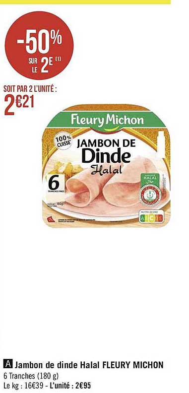 jambon de dinde halal fleury michon