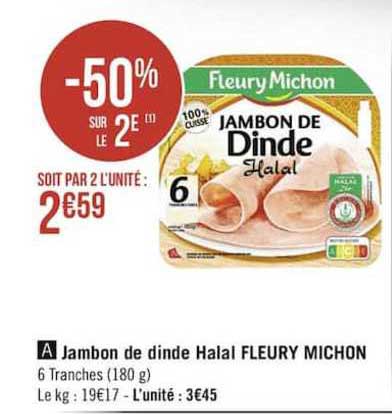 jambon de dinde halal fleury michon