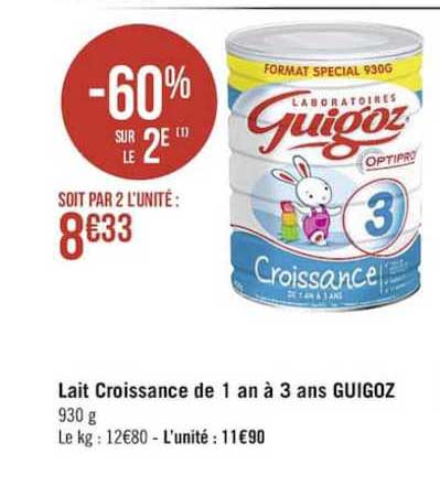 lait croissance de 1 an a 3 ans guigoz