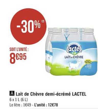 lait de chevre demi-ecreme lactel