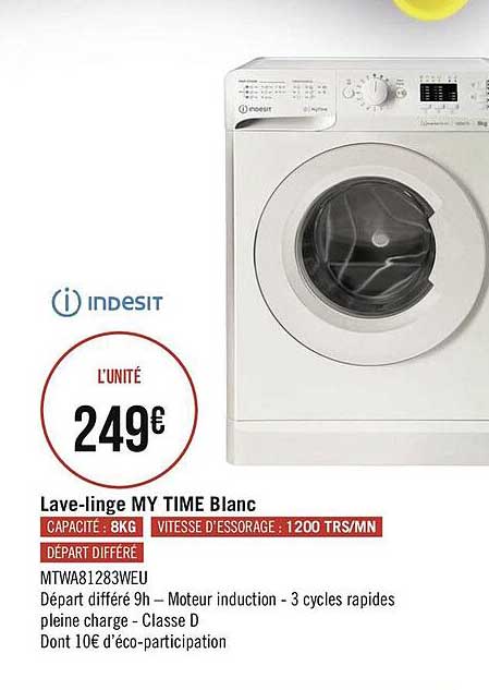 Lave-linge My Time Blanc Indesit