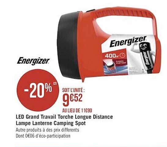 led grand travail torche longue distance lampe lanterne camping spot energizer