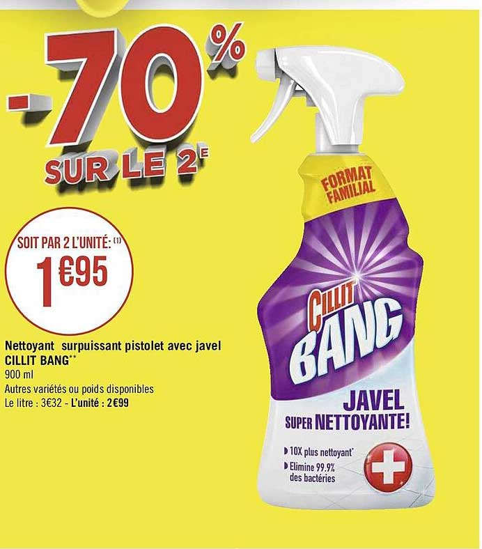 nettoyant surpuissant pistolet avec javel cillit bang
