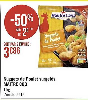 nuggets de poulet surgelés maître coq