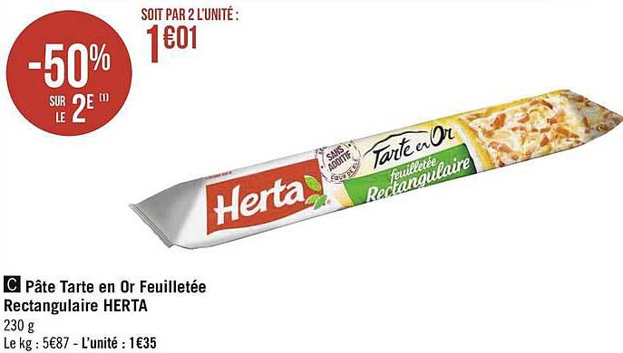 Pâte Tarte En Or Feuilletée Rectangulaire Herta