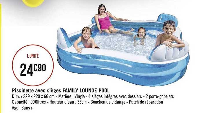 piscinette avec sièges family lounge pool