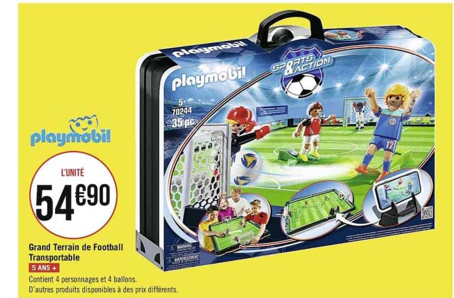 playmobil grant terrain de football transportable