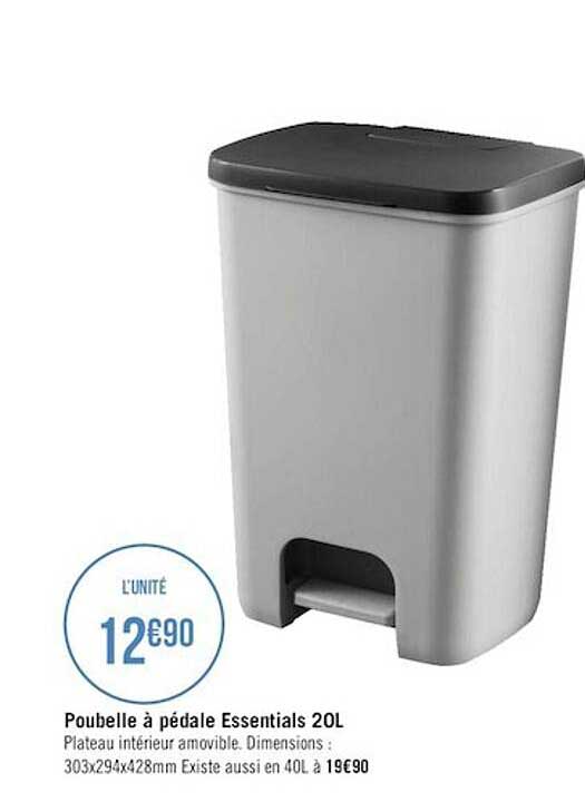 Poubelle à Pédale Essentials 20 L