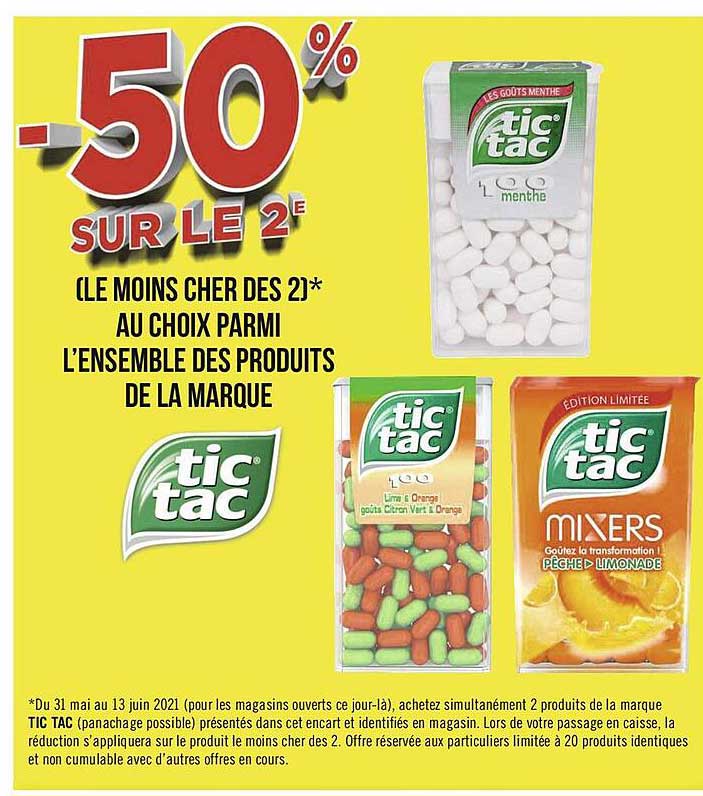 produits de la marque tic tic