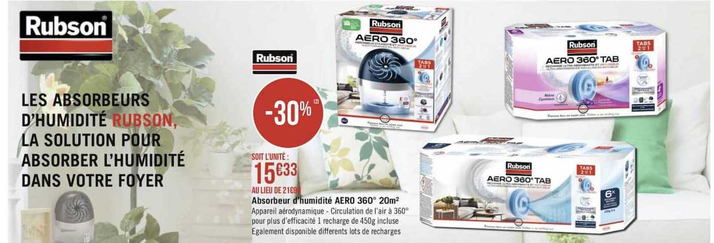 rubson absorbeur d'humidite aero 360 20m2