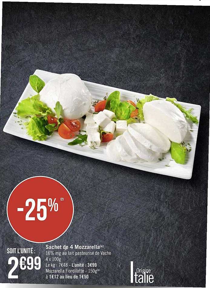 Sachet De 4 Mozzarella