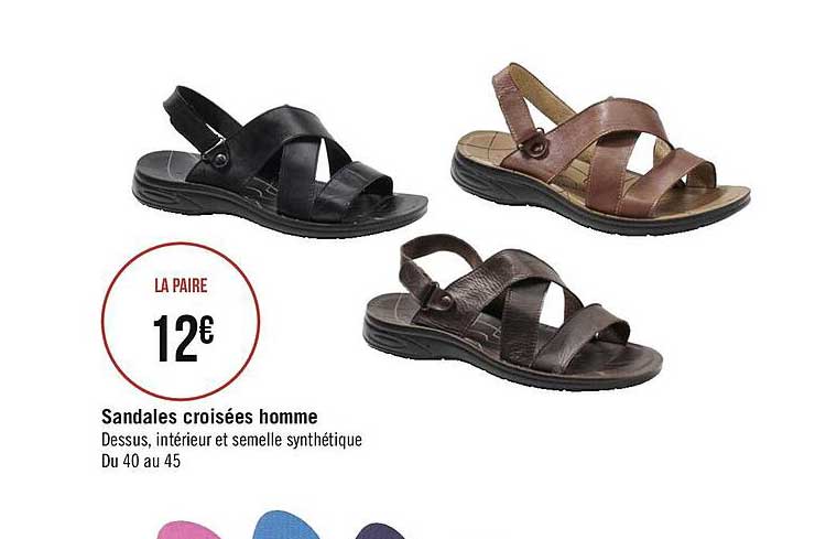 sandales croisées homme
