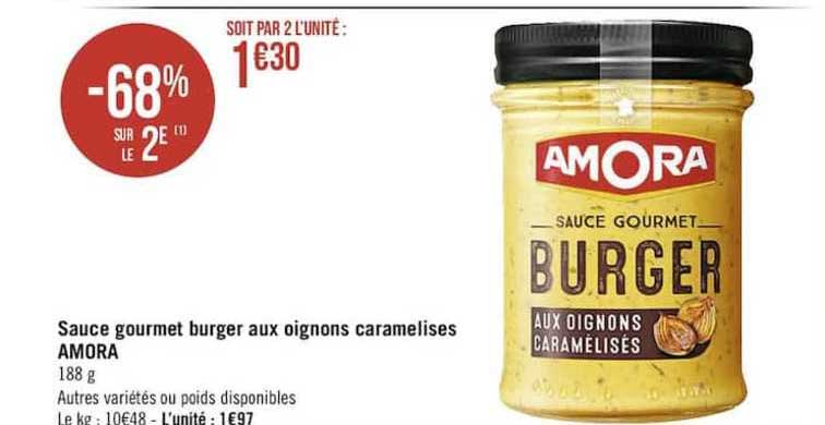 Sauce Gourmet Burger Aux Oignons Caramelises Amora