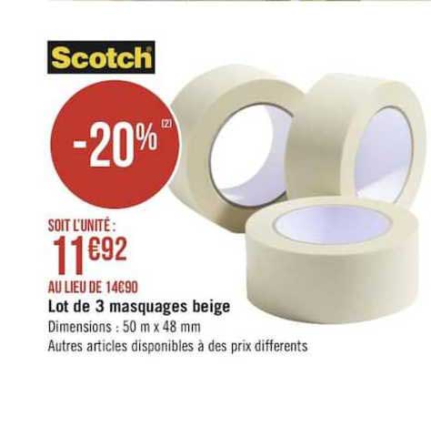 Scotch Lot De 3 Masquages Beige