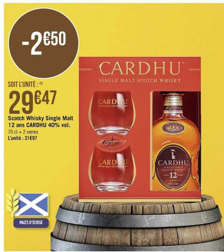 Scotch Whisky Single Malt 12 Ans Cardhu 40%