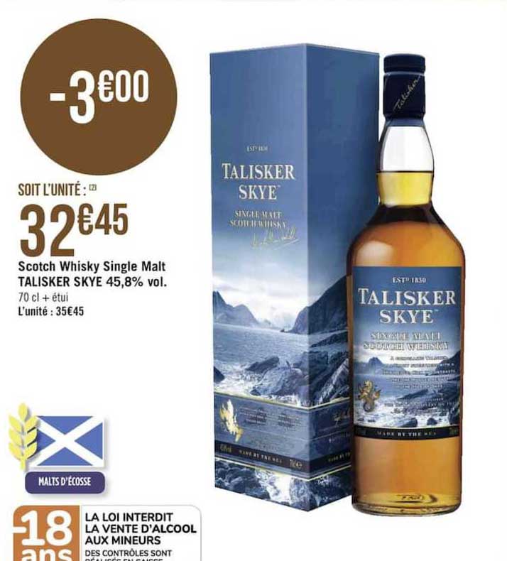 scotch whisky single malt talisker skye 45.8%