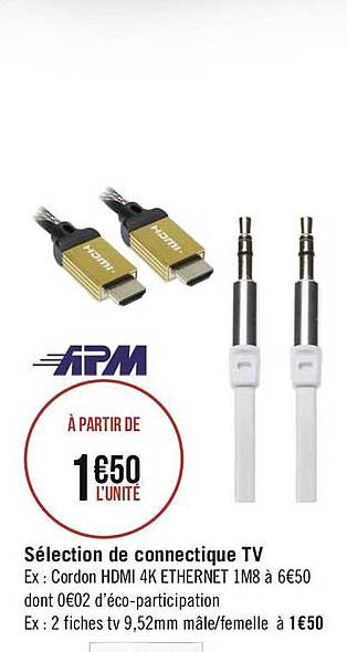 sélection de connectique tv apm