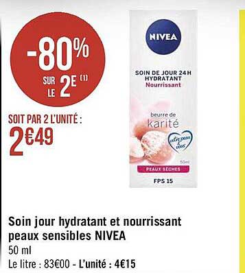 soin jour hydratant et nourrissant peaux sensibles nivea