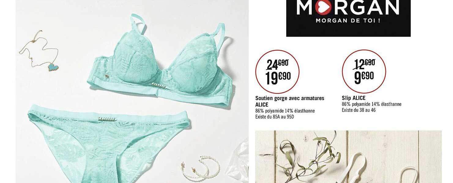 soutien gorge avec armatures alice, slip alice morgan