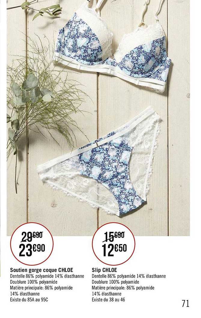 soutien gorge coque chloé, slip chloé