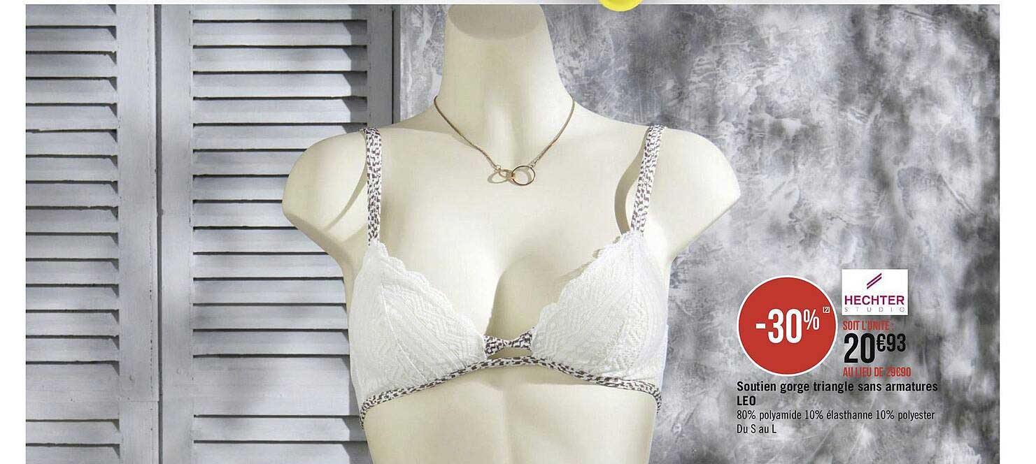 soutien gorge triangle sans armatures léo
