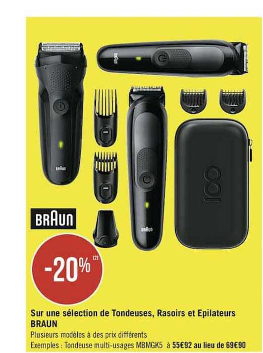 sur une selection de tondeuses, rasoirs et epilateurs braun