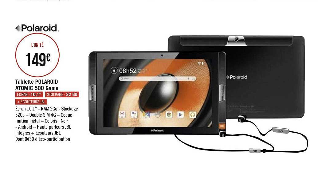 tablette polaroid atomic 500 game polaroid