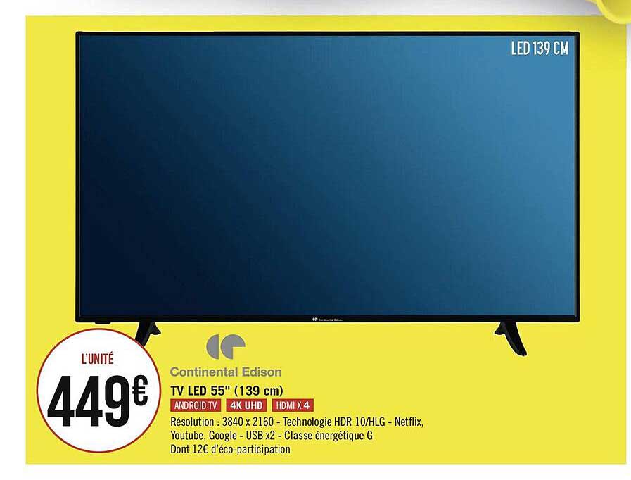 Tv Led 55" (139 Cm) Continental Edison