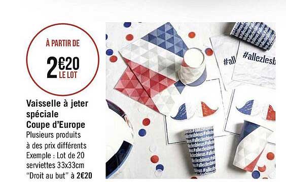 vaisselle à jeter spéciale coupe d'europe