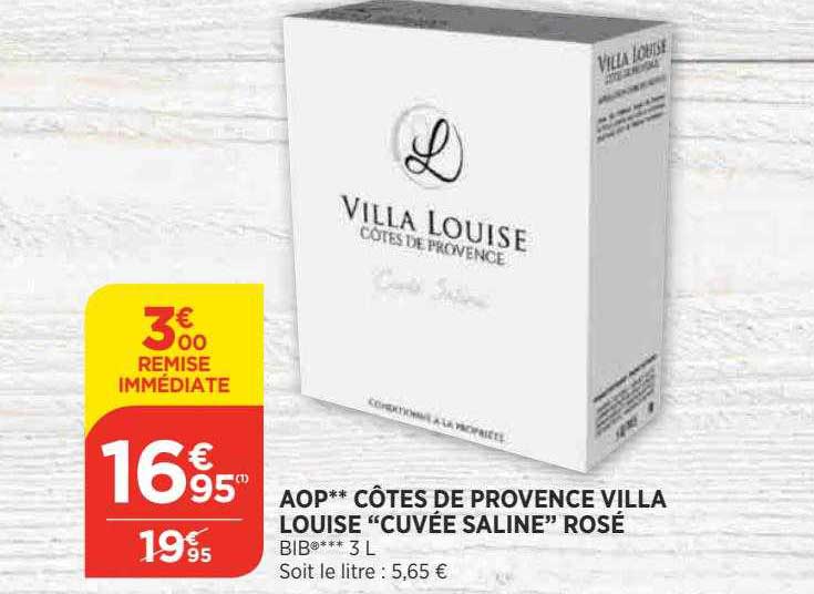 aop  côtes de provence villa louise "cuvée saline" rosé