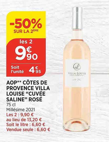 aop côtes de provence villa louise "cuvée saline" rosé
