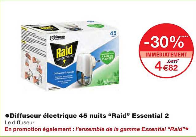 diffuseur électrique 45 nuits "raid" essential 2