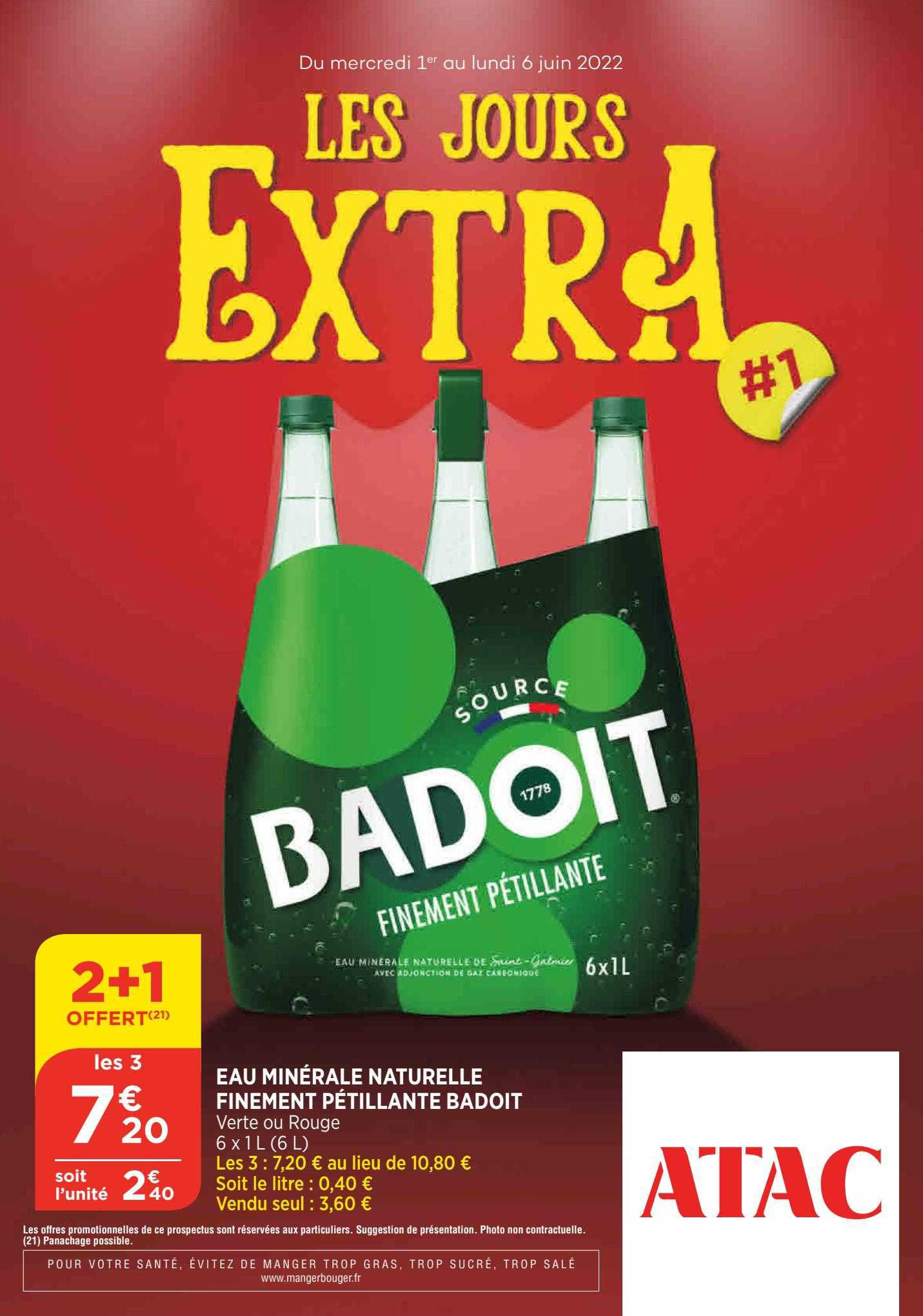 eau minérale naturelle finement pétillante badoit