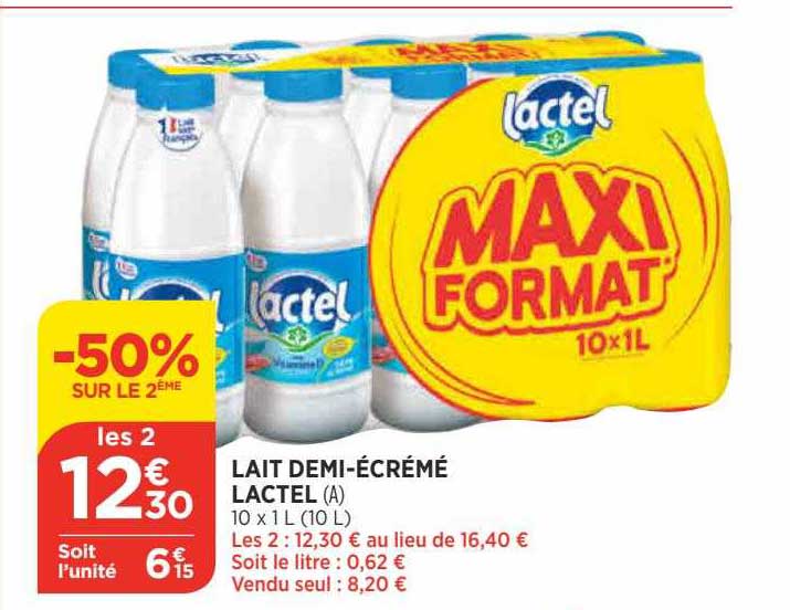lait demi-écrémé lactel