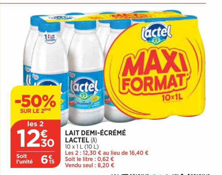 lait demi-écrémé lactel