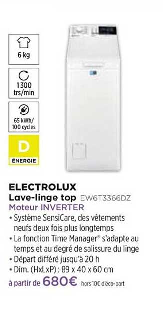 lave-linge top electrolux ew6t3366dz