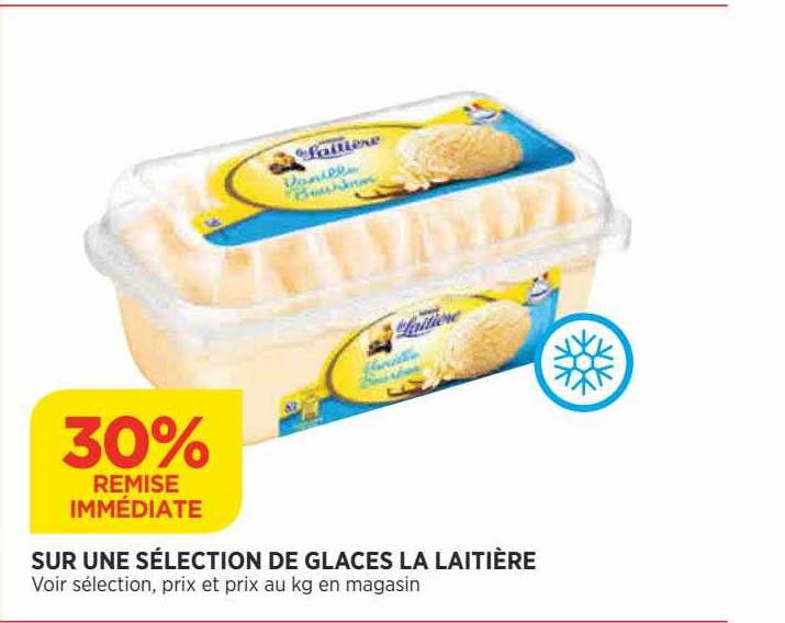sur une sélection de glaces la laitière