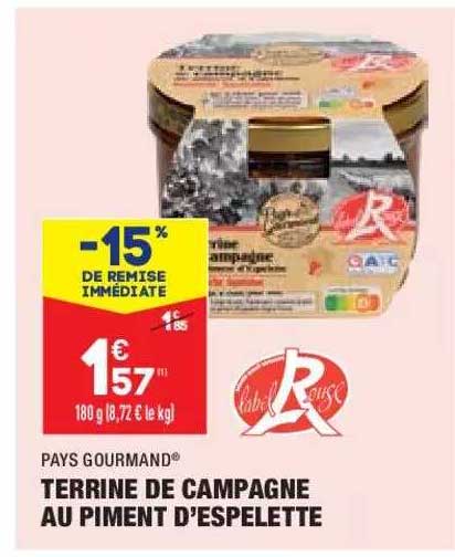 terrine de campagne au piment d'espelette pays gourmand