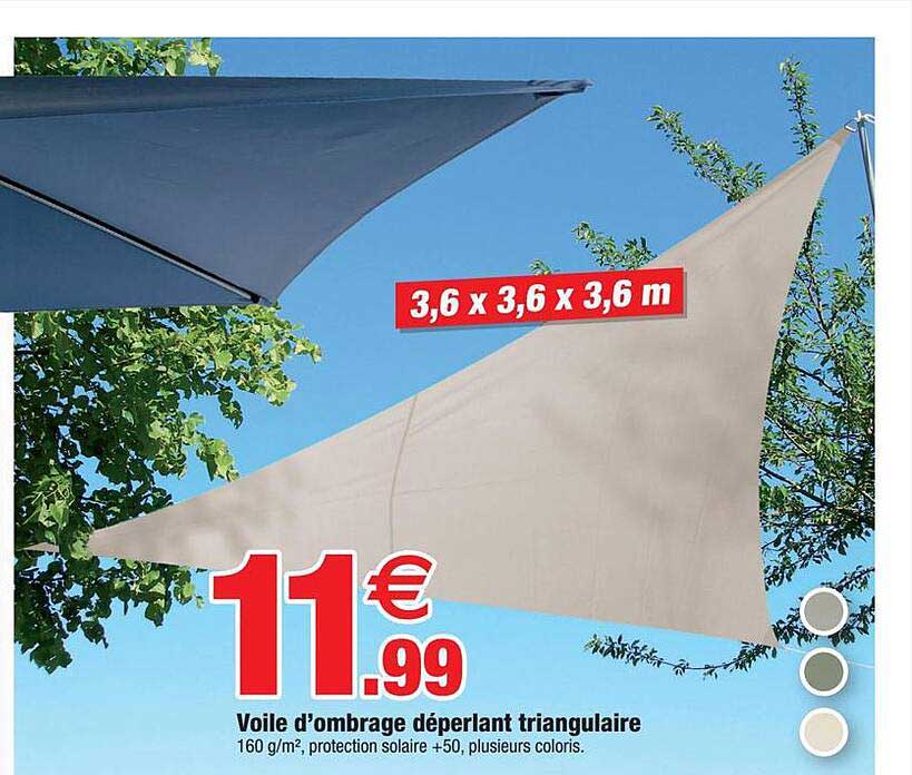 voile d'ombrage déperlant triangulaire