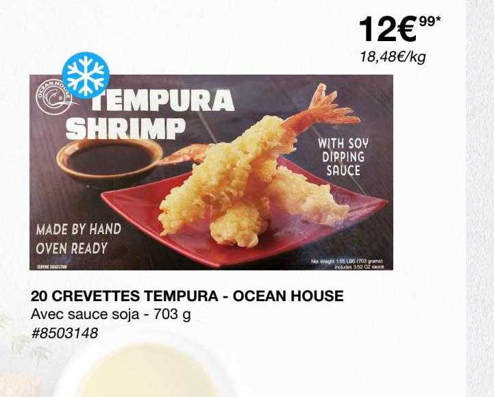 20 crevettes tempura - ocean house