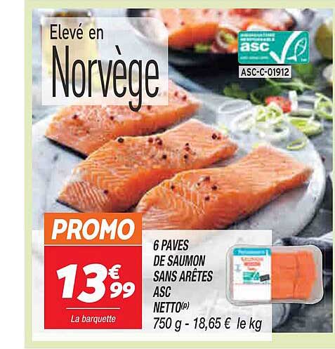 6 pavés de saumon sans arêtes asc netto