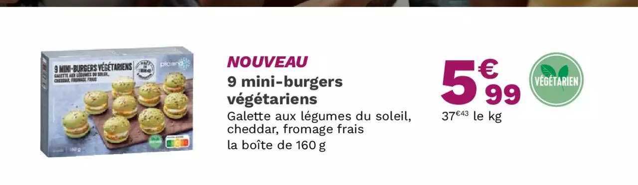 9 mini-burgers végétariens