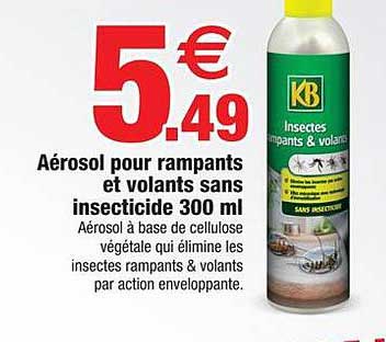aérosol pour rampants et volants sans insecticide 300ml